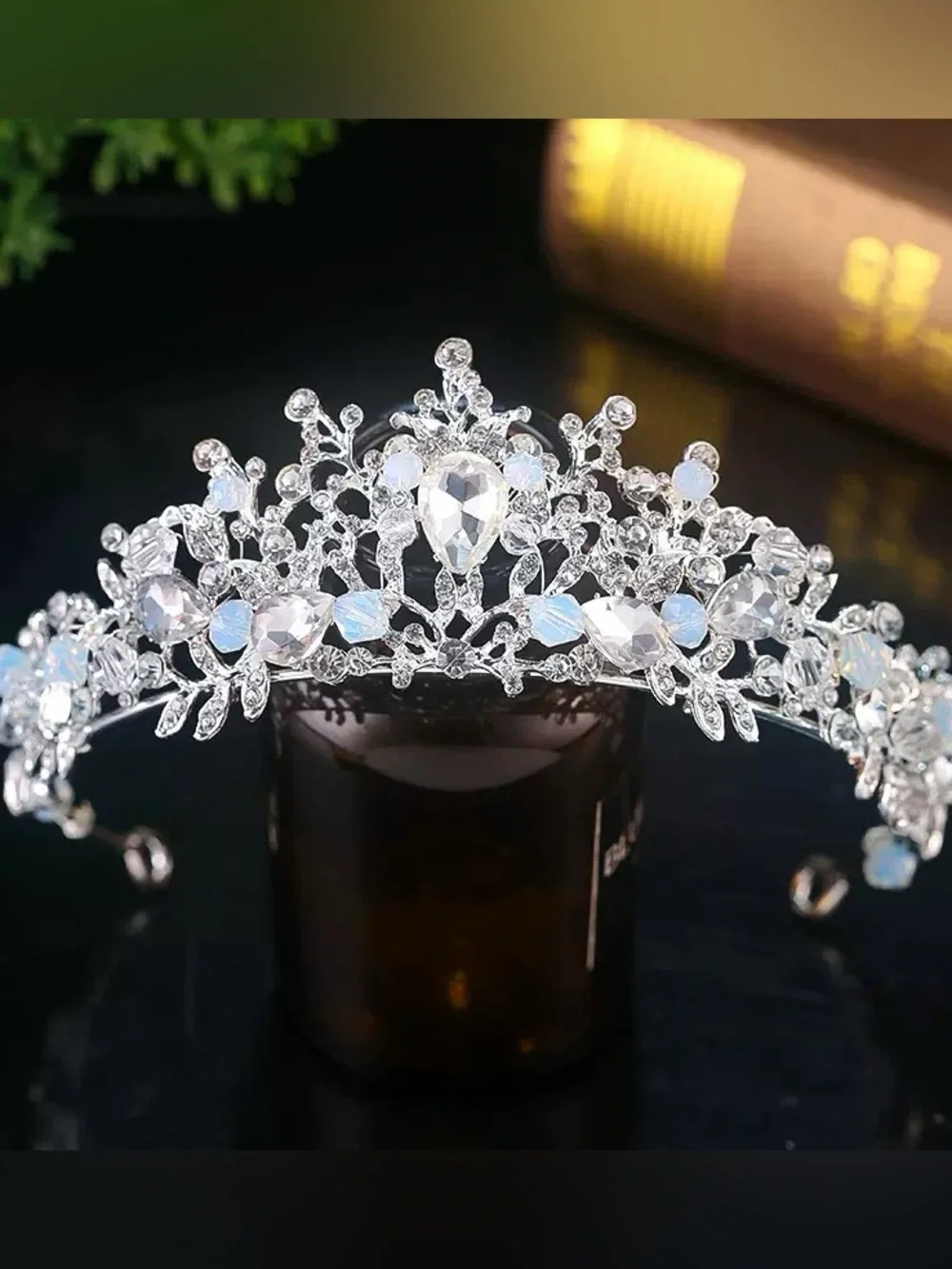 Crystal Bridal Tiara Headband - Silver Clear